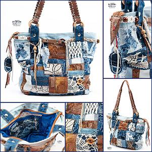 Jeans Patchwork Tasche