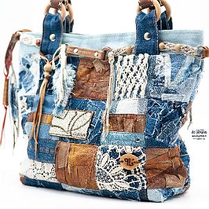 Jeans Patchwork Tasche