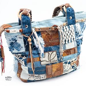 Jeans Patchwork Tasche