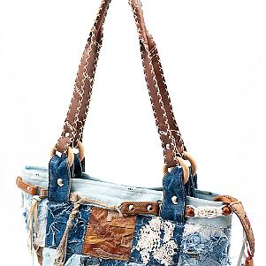 Jeans Patchwork Tasche