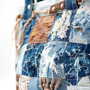 Jeans Patchwork Tasche